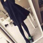 Crew-neck Knitted Long-sleeve A-line Dress