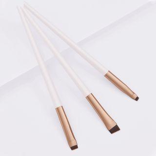 Set Of 3: Eye Makeup Brush Set Of 3 - White - One Size