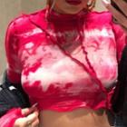 Long-sleeve Tie Dye Paneled T-shirt