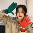 Contrast Trim Touchscreen Knit Gloves