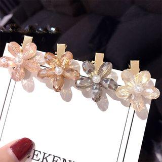 Faux Pearl Shell Flower Hair Clip