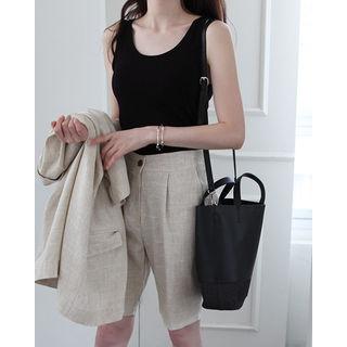 Linen Blend Knee-length Shorts