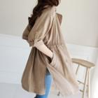 Double-breasted Linen Blend Trench Coat