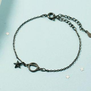 Star & Planet Alloy Bracelet Black - One Size