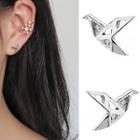 Rhinestone Alloy Bird Earring 1 Pair - With Ear Nuts - Silver - One Size