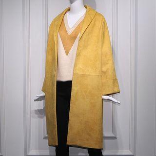 Velvet Coat / V-neck Sweater