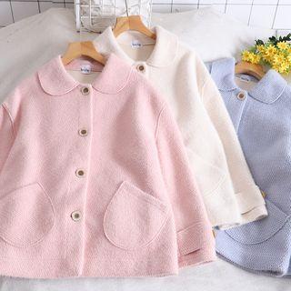 Single-breasted Long-sleeve Woolen Coat