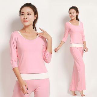 Yoga Set: Tank Top + 3/4-sleeve Top + Pants