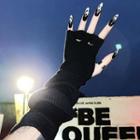 Distressed Fingerless Knit Glove