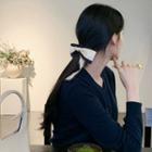 Large Ribbon Hair Barrette Ivory - One Size