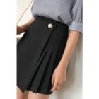 Faux-pearl Accent Wrap Miniskirt