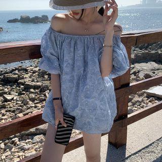 Off-shoulder Floral Printed Top Floral - One Size