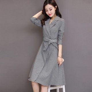 Plaid A-line Coat Dress