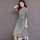 Plaid A-line Coat Dress