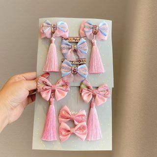 Set: Embroidery Bow Hair Clip
