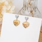 Rhinestone Heart Dangle Earring 1 Pair - E2836-5 - As Shown In Figure - One Size
