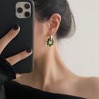 Faux Gemstone Bead Alloy Dangle Earring 1 Pair - Green - One Size