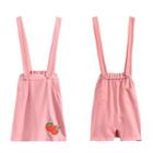Strawberry Embroidered Suspender Skirt