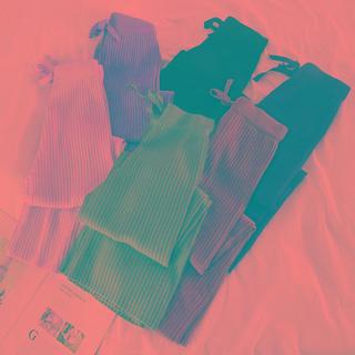 Rib-knit Drawstring Pants