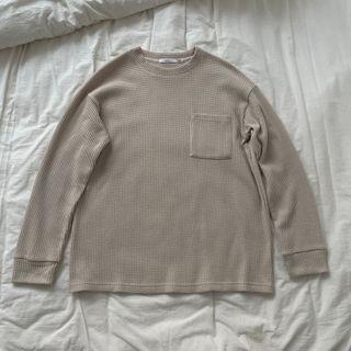 Long-sleeve Waffle Knit T-shirt