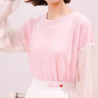 Mesh Loose-fit Long-sleeve Top