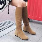 Lace Up Hidden-wedge Knee-high Boots