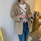 Tie-waist Plain Blazer