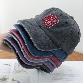 Lettering Distressed Six Panel Unconstructed Cap