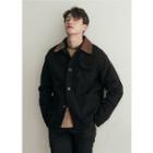Corduroy-collar Quilted Jacket