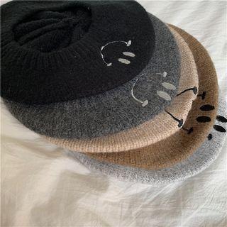 Embroidered Knit Beret