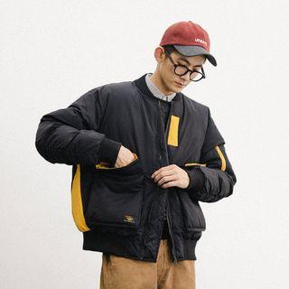 Color Block Padded Bomber Jacket