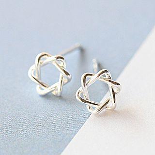925 Sterling Silver Hexagram Stud Earrings
