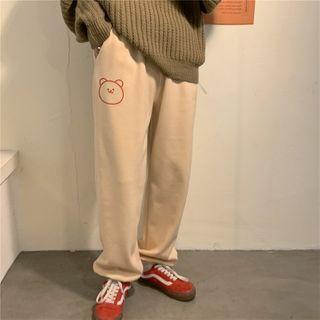 Bear Print Jogger Pants