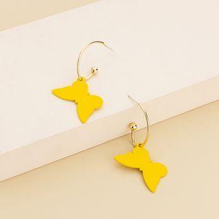 Butterfly Drop Earring 1 Pair - Yellow - One Size