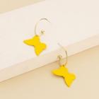 Butterfly Drop Earring 1 Pair - Yellow - One Size