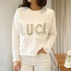 Luck Fringed Letter T-shirt