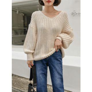 V-neck Chucky-knit Sweater