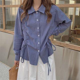 Long-sleeve Drawcord Accent Shirt