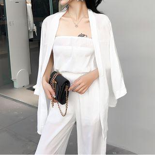 Set: Strapless Jumpsuit + Jacket