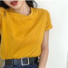 Plain Slim-fit Short-sleeve T-shirt