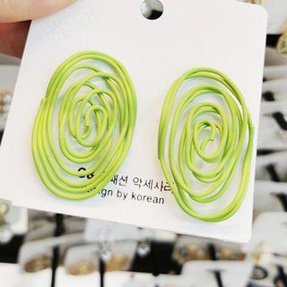 Alloy Wirework Earring 1 Pair - As Shown In Figure - One Size