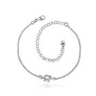 Fashion Simple Geometric White Cubic Zircon Anklet Silver - One Size