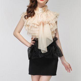 Sleeveless Ruffle Chiffon Blouse