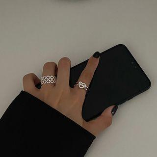 Heart / Mesh Alloy Ring