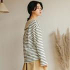 Striped Long-sleeve T-shirt Green - One Size