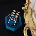 Rhinestone Dangle Earrings 1 Pair - Classic Earrings - S925 Silver - One Size