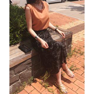 Foliage Long Flare Skirt