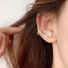 Rhinestone Stud Earring 1 Pair - Stud Earring - Non-matching - Bow - As Shown In Figure - One Size