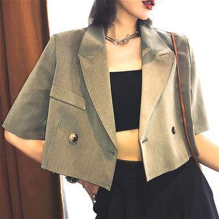Short-sleeve Plain Blazer
