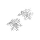 Simple Romantic Snowflake Cufflinks Silver - One Size